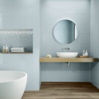 Decorative alcove tiling with a 3D pattern
